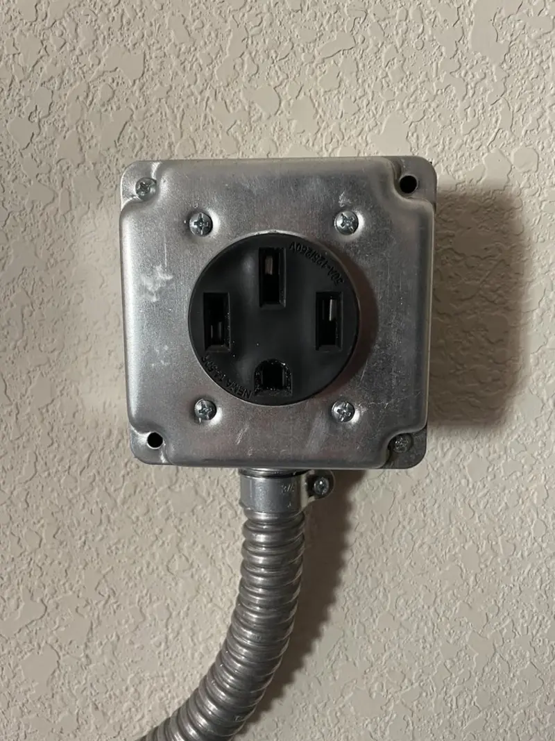 NEMA 14-50 outlet installed for Smart Home Electrical in Harrah